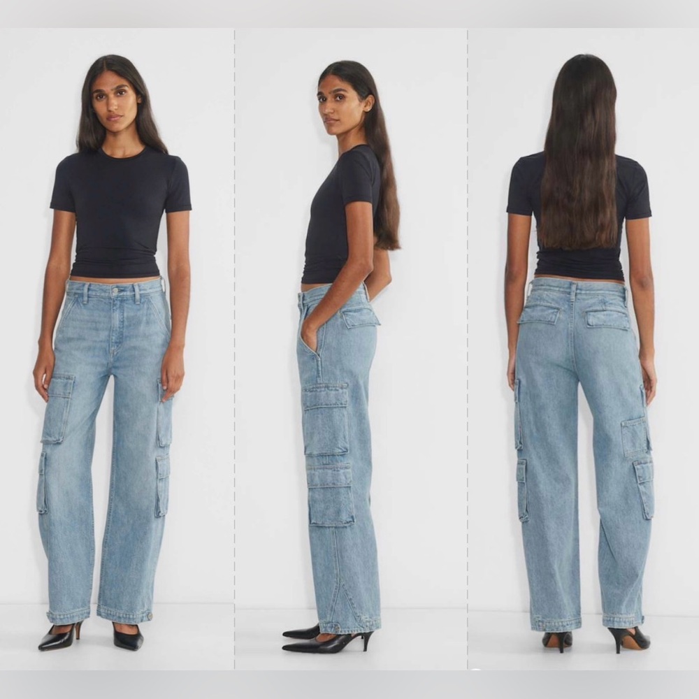 Denim Forum The '90s Millie Hi-Rise Cargo Jean Sz 23
